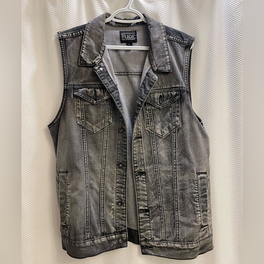 RUDE Charcoal Denim Vest